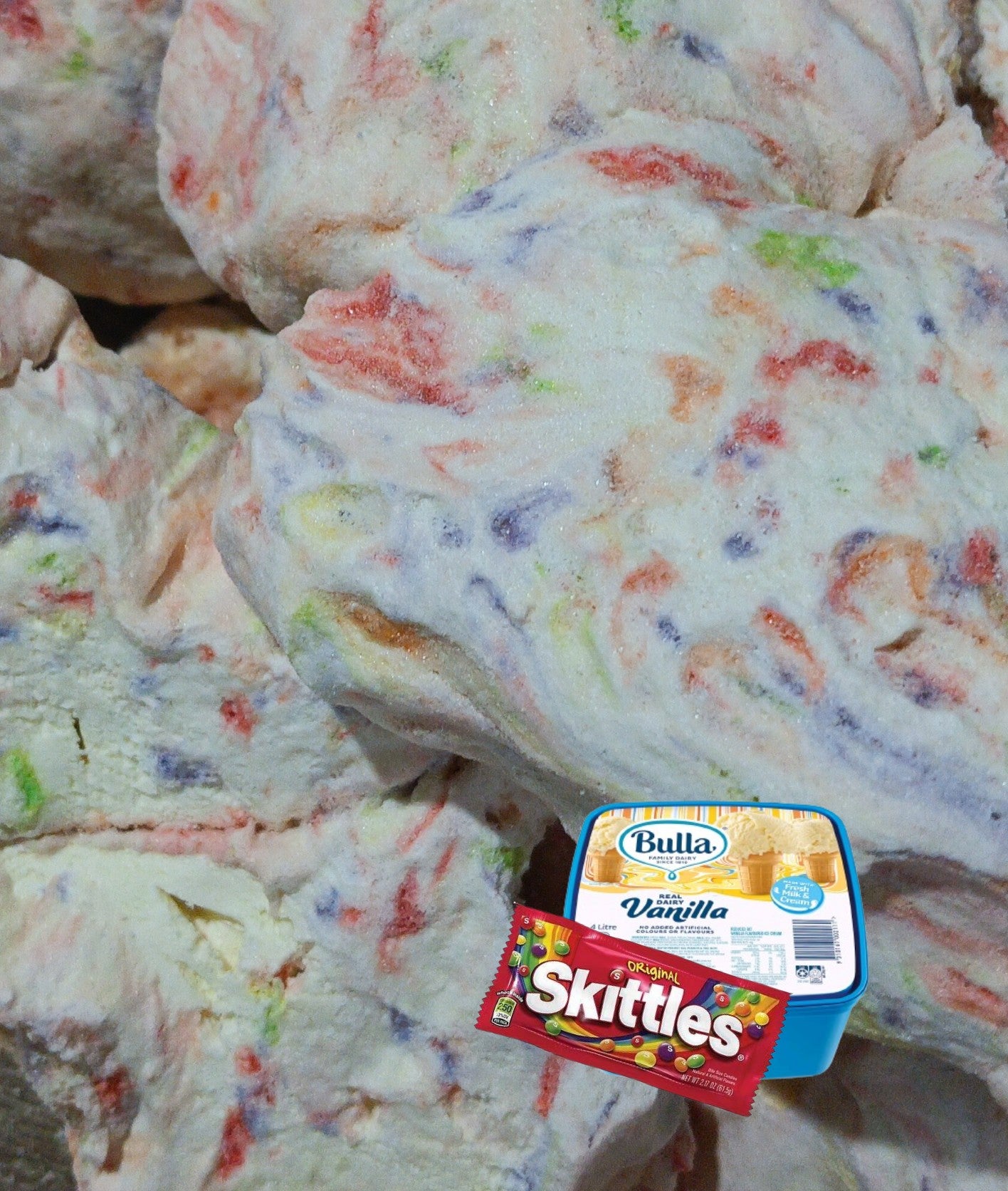 Freeze Dried Skittles Ice Cream